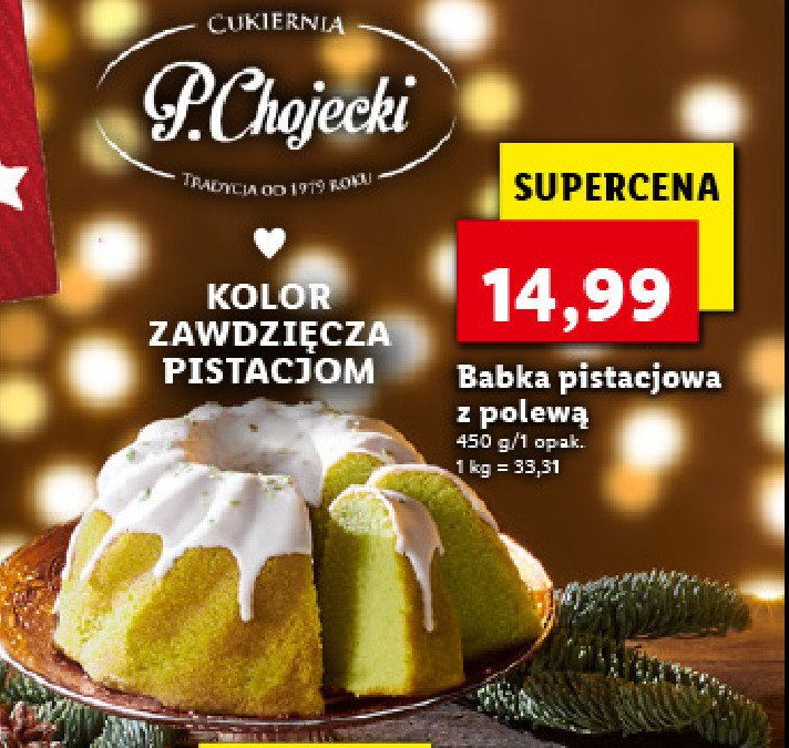 Babka pistacjowa z polew膮 Chojecki promocja