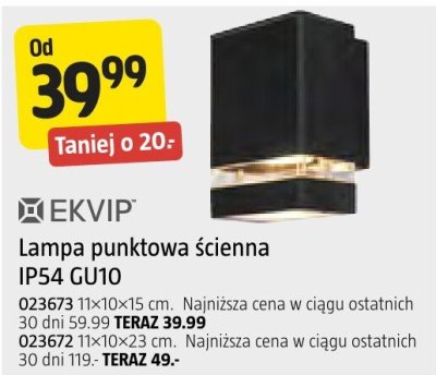 Lampa punktowa ścienna EKVIP IP54 GLIO promocja w Jula