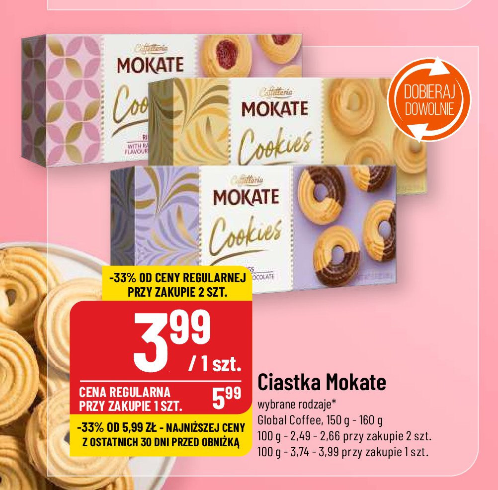 Ciastka z orzechami i czekoladą MOKATE COOKIES promocja