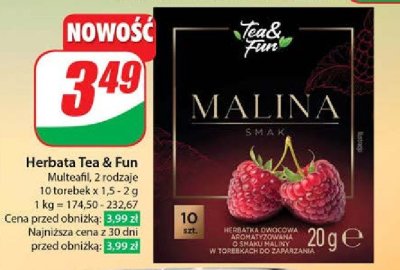 Herbata malinowa Tea & fun promocja