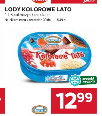 Lody śmietankowo-truskawkowo-czekoladowe Koral kolorowe lato promocja