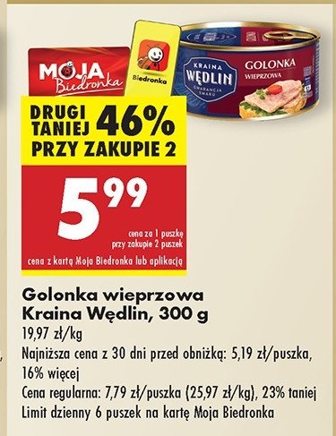 Golonka wieprzowa Kraina wędlin promocja w Biedronka