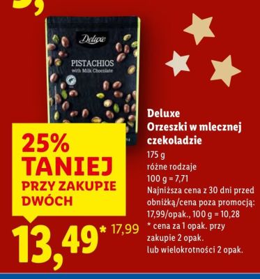 Orzeszki w mlecznej czekoladzie Pistachios promocja w Lidl