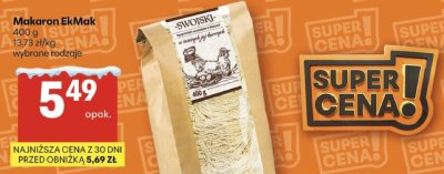 Makaron EkMak wybrane rodzaje promocja w Delikatesy Centrum