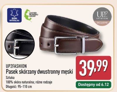 Pasek skórzany dwustronny męski promocja w Aldi