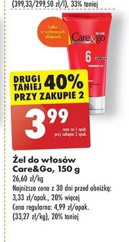 Żel do włosów Care&go promocja