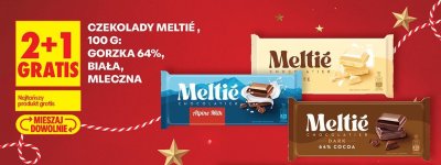 Czekolada Meltié 100g gorzka 64%, biała, mleczna promocja w Biedronka
