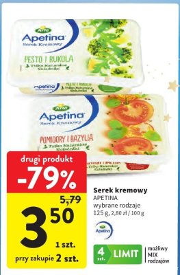 Serek kremowy APETINA wybrane rodzaje 125 g promocja w Intermarche