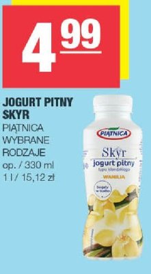 Jogurt pitny Skyr Piątnica promocja w SPAR
