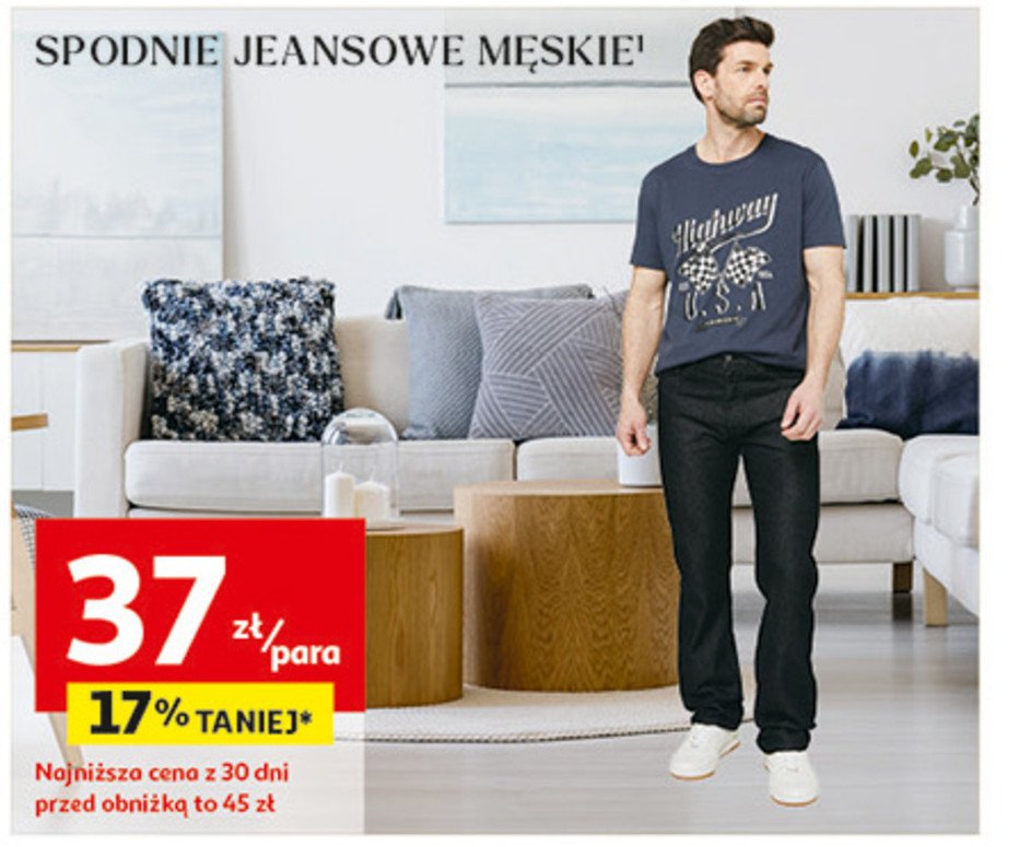 Spodnie jeansowe męskie Auchan inextenso promocja w Auchan