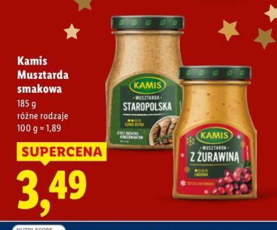 Musztarda smakowa Kamis różne rodzaje promocja w Lidl