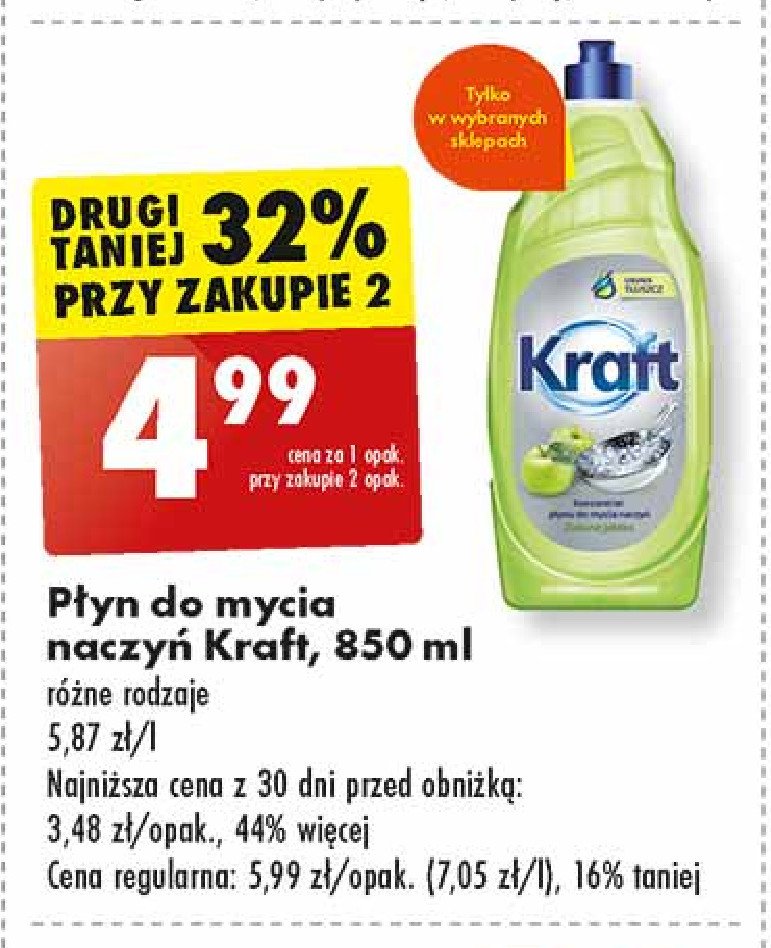 Płyn do mycia naczyń jabłkowy Kraft promocja