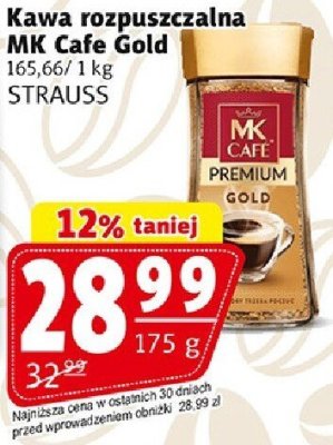 Kawa rozpuszczalna MK Cafe Gold Strauss 175 g promocja w Prim Market