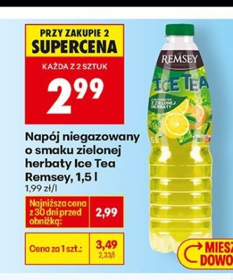Napój niegazowany o smaku zielonej herbaty Ice Tea, 1,5 l promocja w Biedronka