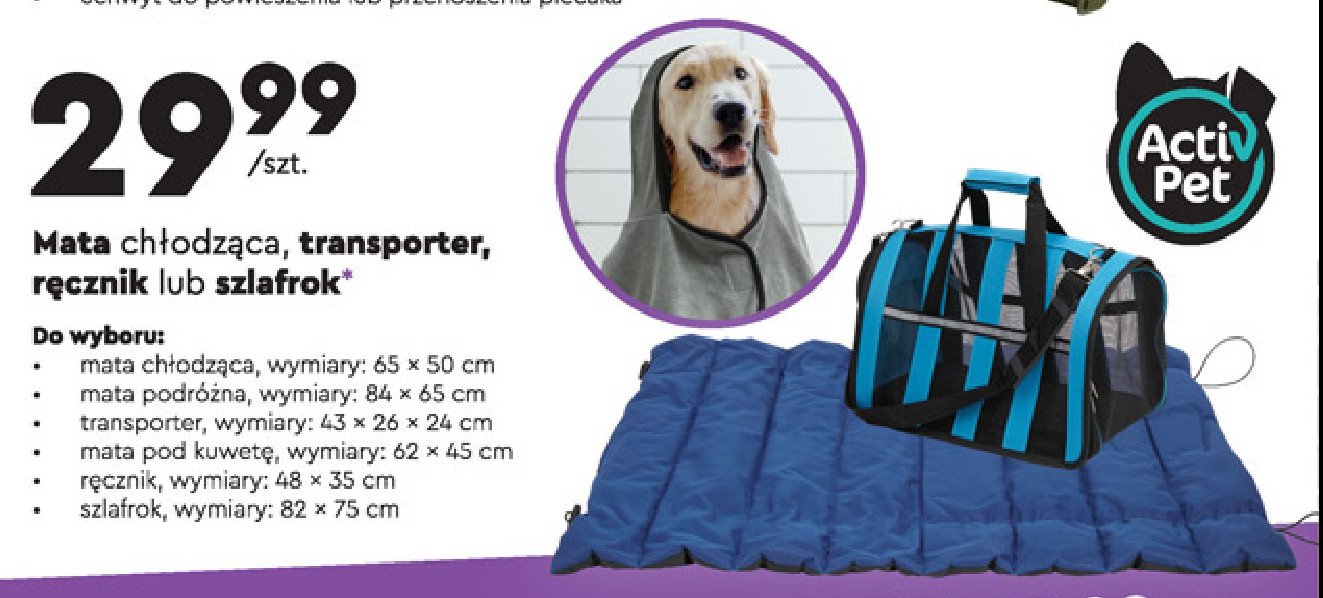 Szlafrok 82 x 75 cm Activ pet promocja