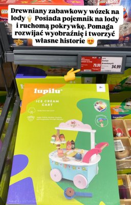 Drewniany wózek na lody Lupilu Ice Cream Cart promocja w Lidl
