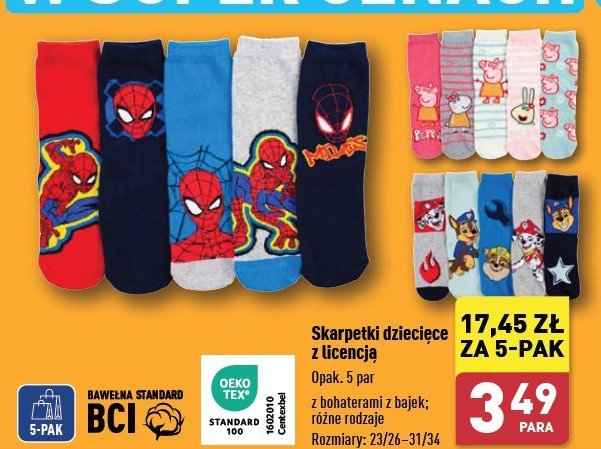 Skarpetki dziecięce spider man 23-34 promocja