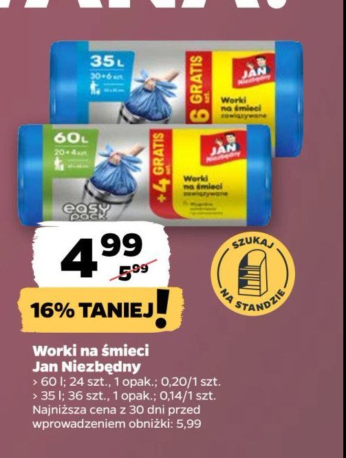 Worki na śmieci easy-pack 35 l Jan niezbędny promocja