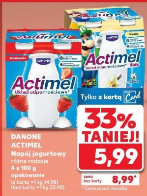 Napój jogurtowy różne rodzaje 4-pak Danone Actimel promocja w Kaufland