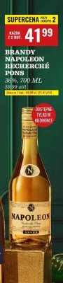 Brandy Napoleon Recherché Pons 36% 700ml promocja w Biedronka