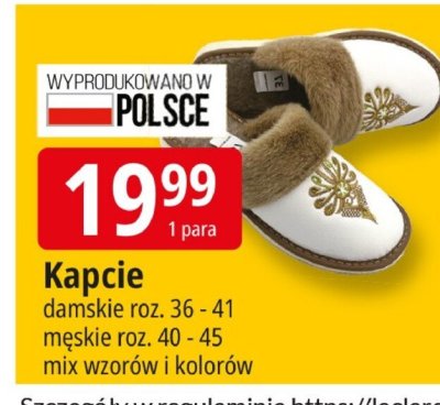 Kapcie damskie roz. 36 - 41 promocja w Leclerc