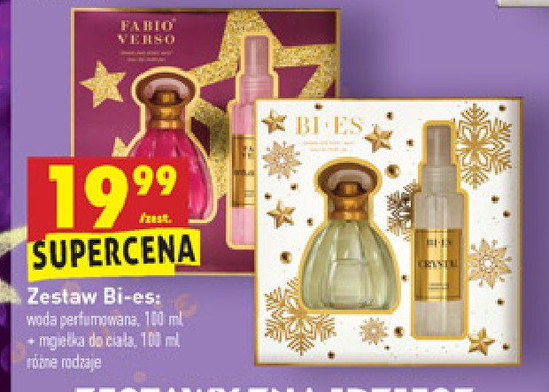 Zestaw w pudełku: woda perfumowana 100 ml + mgiełka do ciała 100 ml Bi-es fabio verso entusiasmo promocja