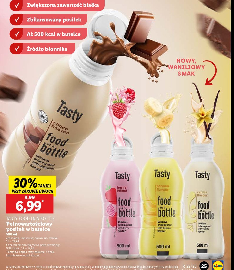 Napój waniliowy Tasty promocja w Lidl