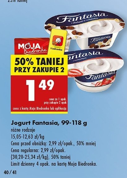 Jogurt z truskawkami Danone fantasia promocja w Biedronka