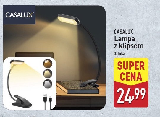 Lampa z klipsem Casalux promocja w Aldi