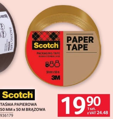 Taśma papierowa Scotch 50 MM x 50 M brązowa promocja w Selgros