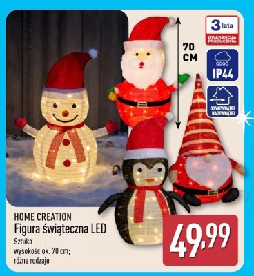 Figura świąteczna LED, różne rodzaje HOME CREATION promocja w Aldi