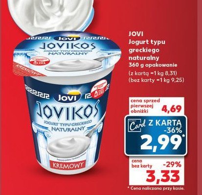 Jogurt typu greckiego g臋sty Jovi jovikos promocja