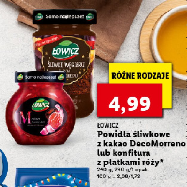Konfitura malinowa z płatkami róży Łowicz promocja