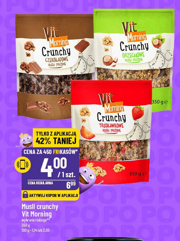 Musli crunchy czekoladowe Vit morning promocja