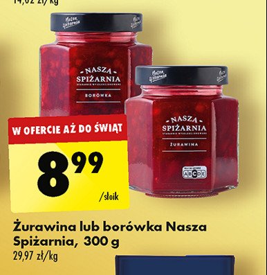 Żurawina Nasza spiżarnia promocja w Biedronka