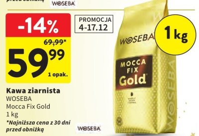 Kawa ziarnista WOSEBA Mocca Fix Gold promocja w Intermarche