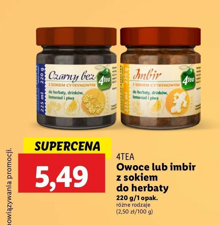 Czarny bez z sokiem cytrynowym 4tea promocja