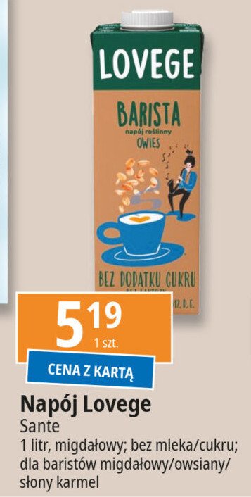 Napój barista migdał Lovege promocja w Leclerc