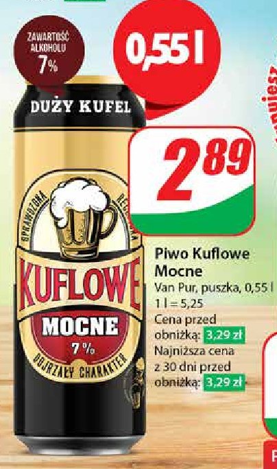 Piwo Kuflowe mocne promocja w Dino