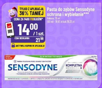 Pasta do zębów ochrona i wybielanie Sensodyne promocja w POLOmarket