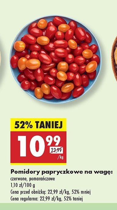 Pomidory papryczkowe pomarańczowe promocja