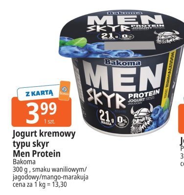 Jogurt kremowy typu skyr Men Protein promocja w Leclerc