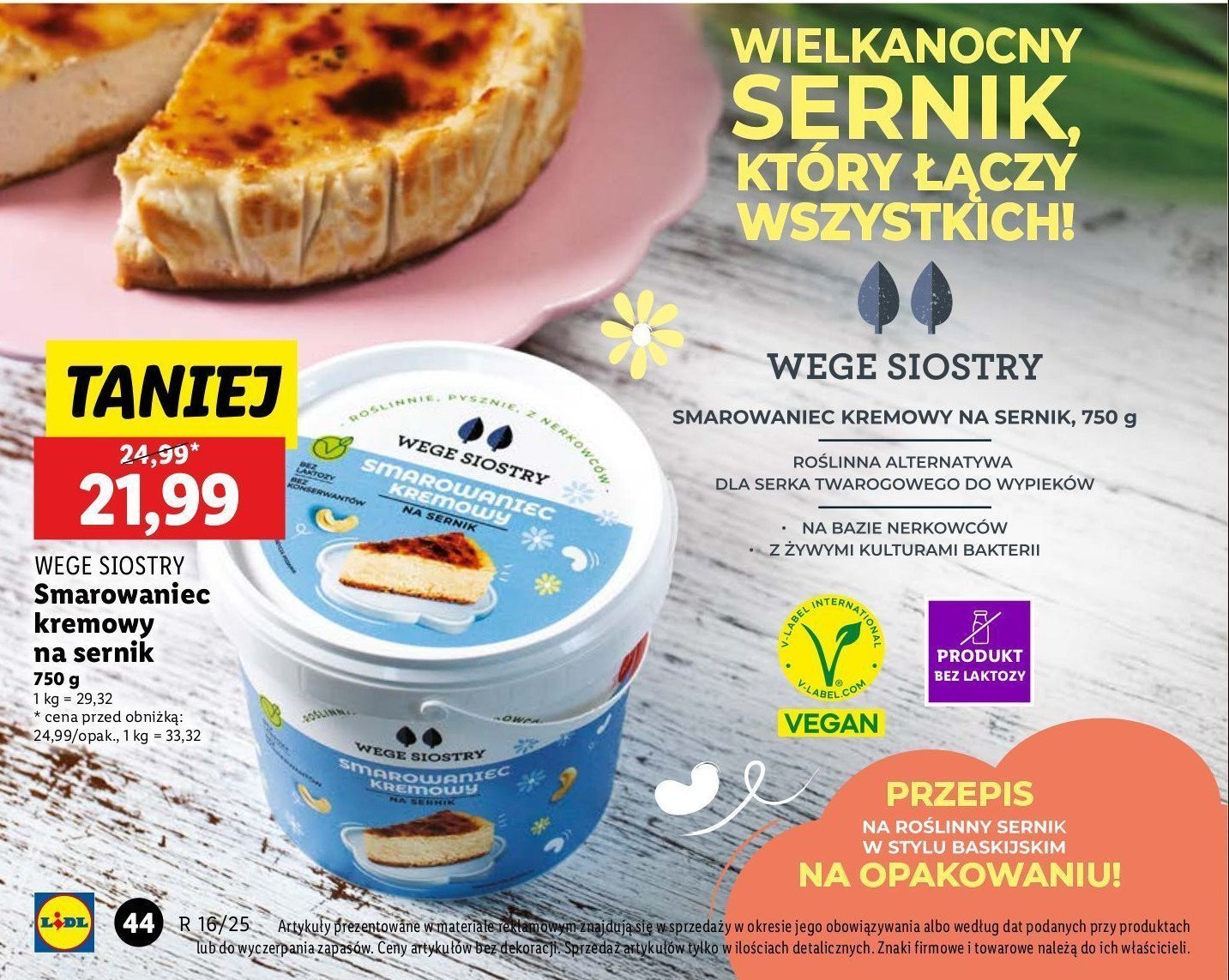 Smarowaniec kremowy na sernik Wege siostry promocja