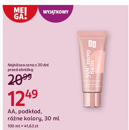 Podkład Aa yoummy skin promocja w Rossmann