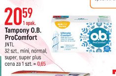 Tampony ultimate comfort super plus O.b. procomfort promocja