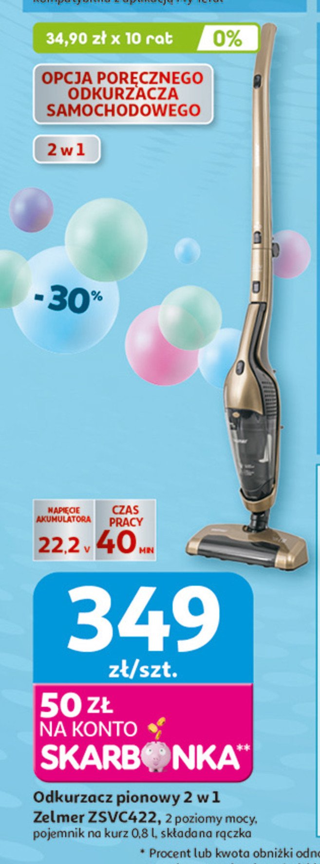 Odkurzacz zsvc422 Zelmer promocja w Auchan