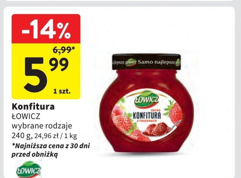 Konfitura truskawkowa Łowicz promocja w Intermarche