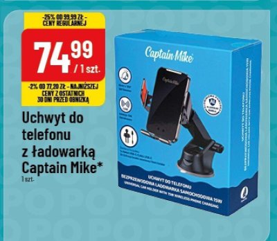 Uchwyt do telefonu z ładowarką Captain Mike promocja w POLOmarket