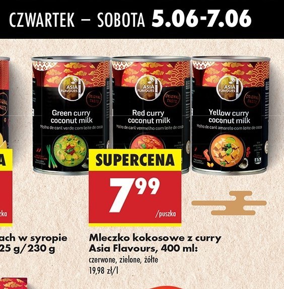Mleczko kokosowe z curry żółte Asia flavours promocja w Biedronka