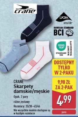 Skarpety sportowe damskie 35/38 CRANE promocja